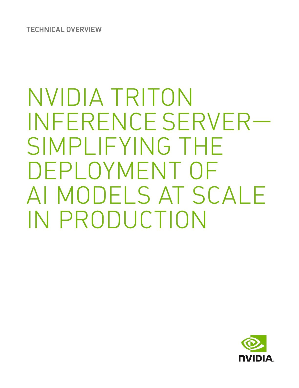 Cover_NVIDIA TRITON INFERENCE SERVER— SIMPLIFYING THE DEPLOYMENT OF AI MODELS AT SCALE IN PRODUCTION